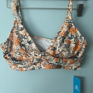 Cupshe Floral Bralette in Orange and Cream